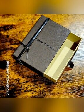RARE Louis Vuitton Drawer Pocket Organizer Gift Box Leather Card Wallet Jewelry